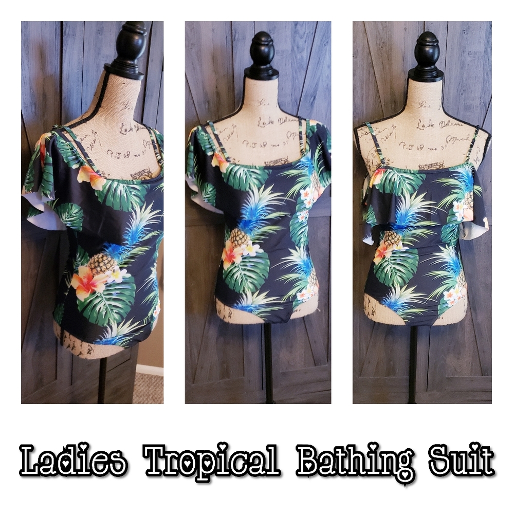 Ladies Tropical Style Versatile Bathing Suit